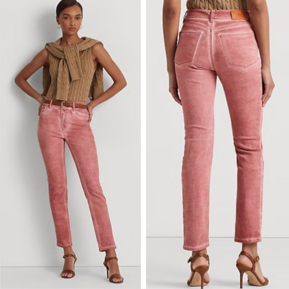 Lauren Ralph Lauren High Rise Ankle Jeans Mauve